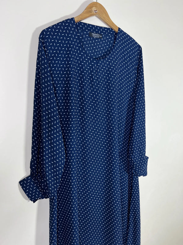 Blue - Printed Maxi Abaya HJ1596