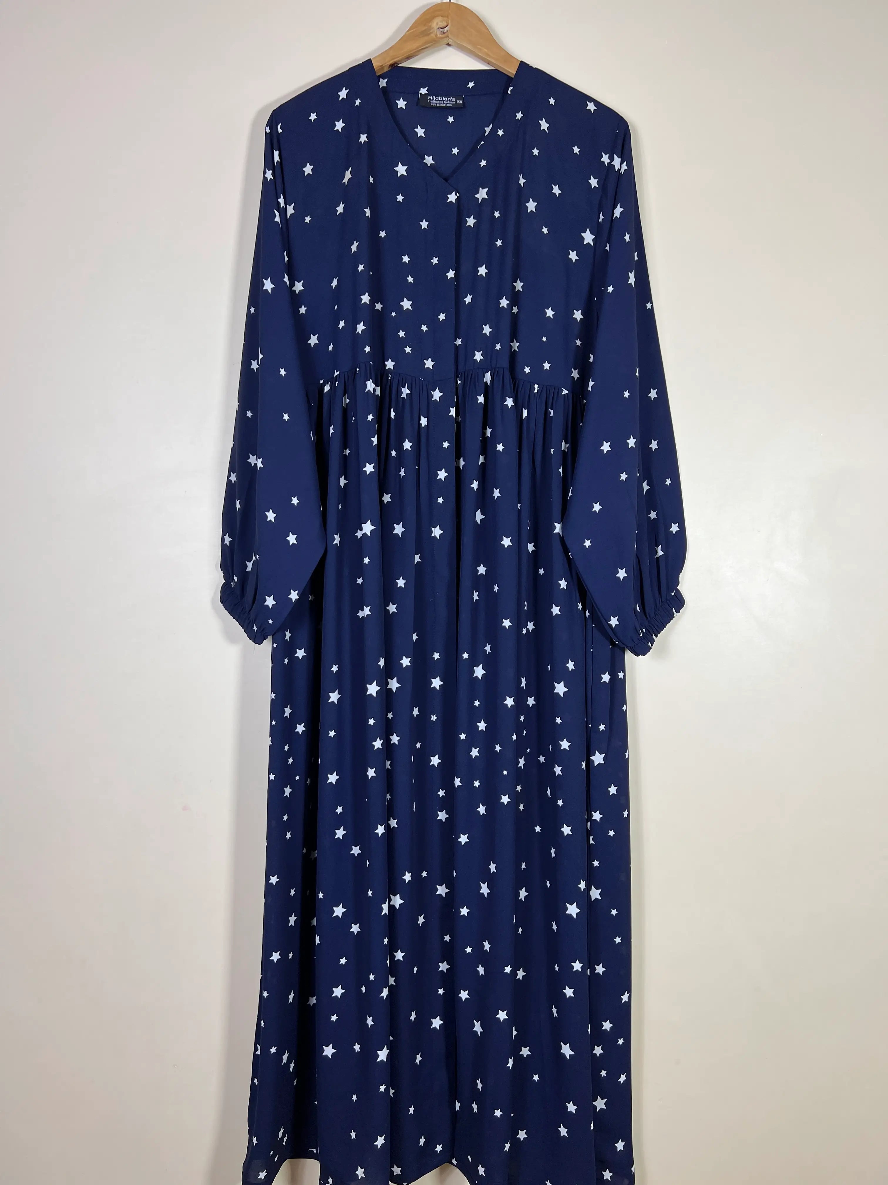 Cosmic Blue - Printed Front Open Chun Abaya HJ1599