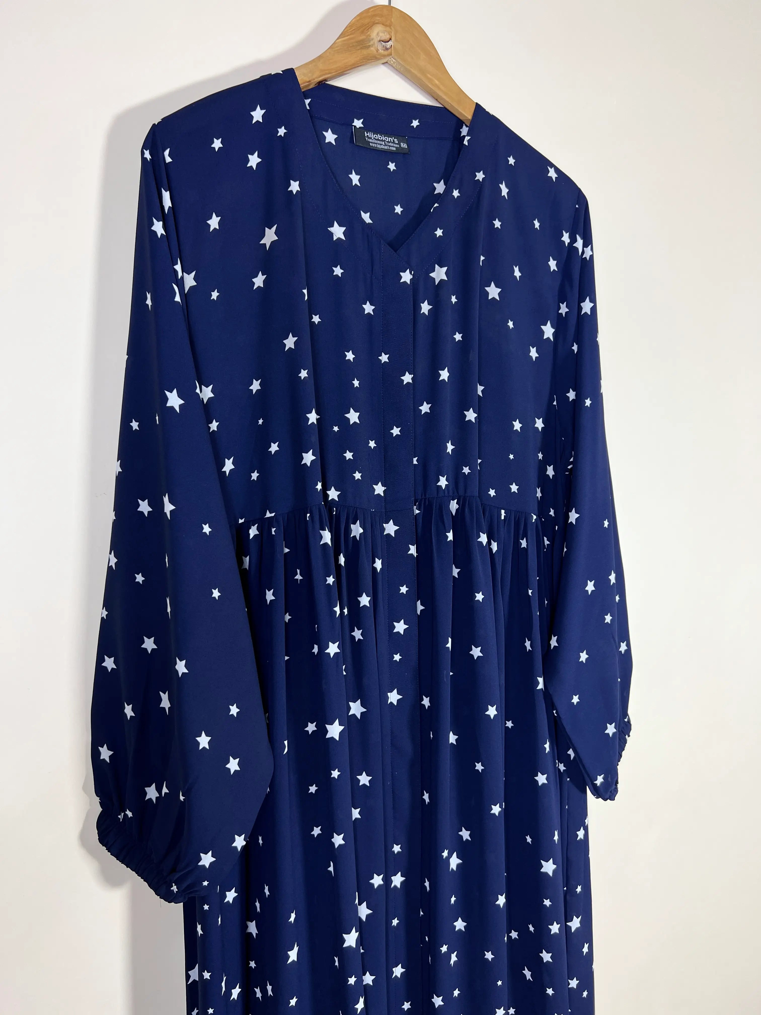 Cosmic Blue - Printed Front Open Chun Abaya HJ1599