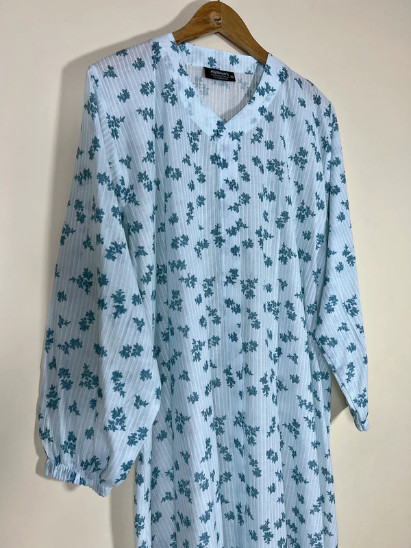 Sky Blue - Arabic Lawn Abaya HJ1618