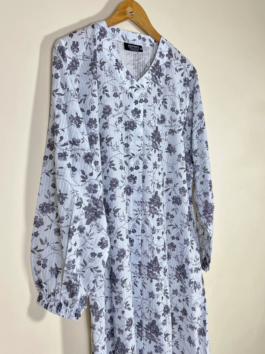 Frost White - Arabic Lawn Abaya HJ1620