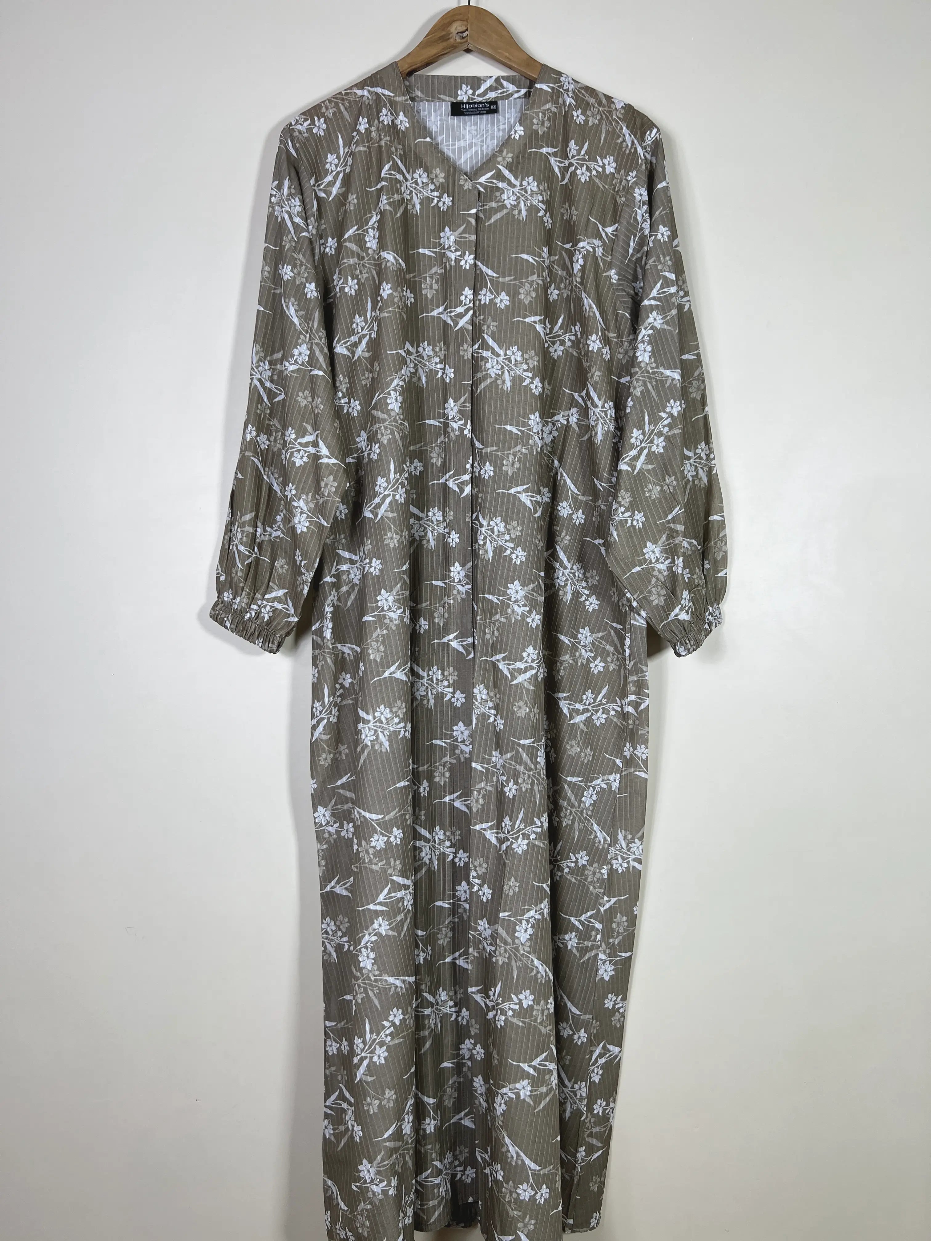 Taupe Brown - Arabic Lawn Abaya HJ1622 Secondary image