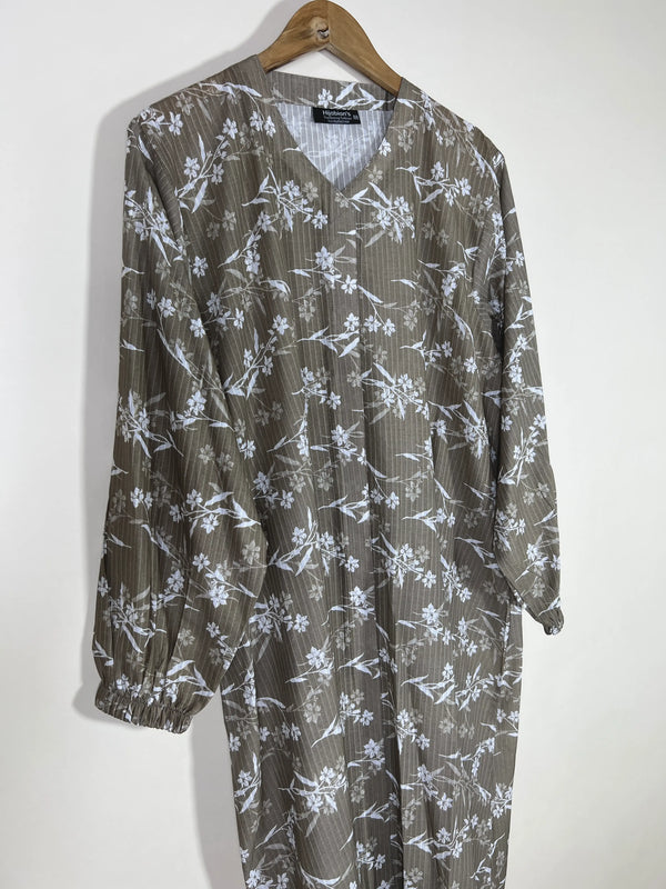 Taupe Brown - Arabic Lawn Abaya HJ1622