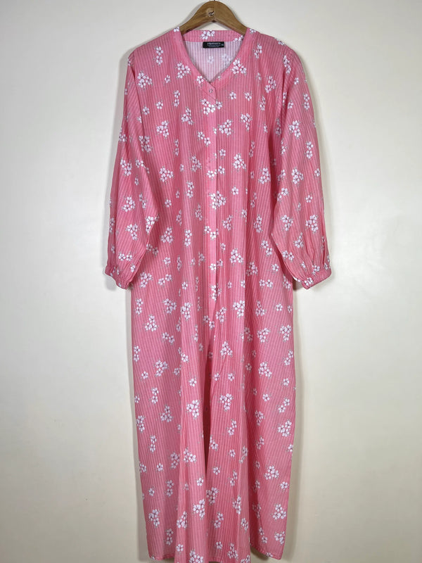 Rose Pink - Arabic Lawn Abaya HJ1623