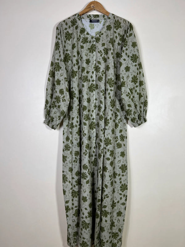 Olive Green - Arabic Lawn Abaya HJ1625