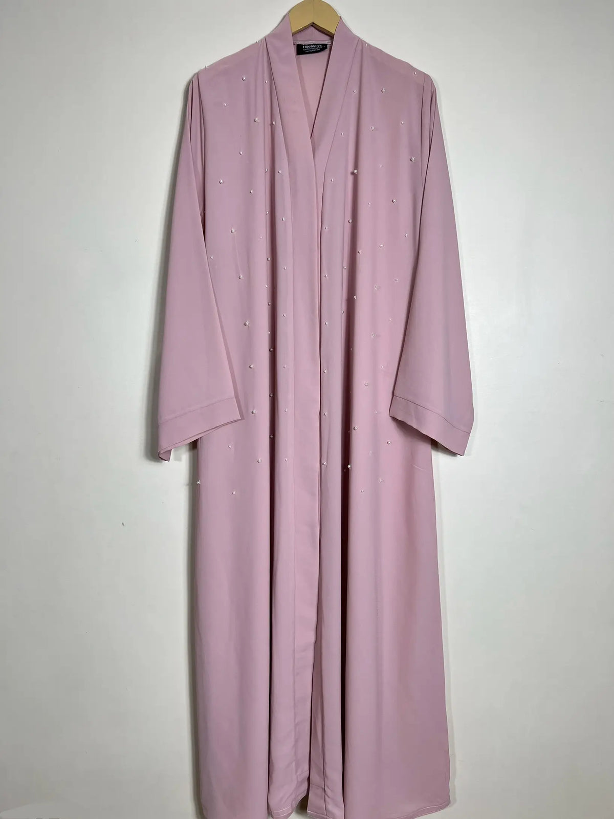 Blush Pink - Pearls Adorned Classic Abaya HJ1474 Main image