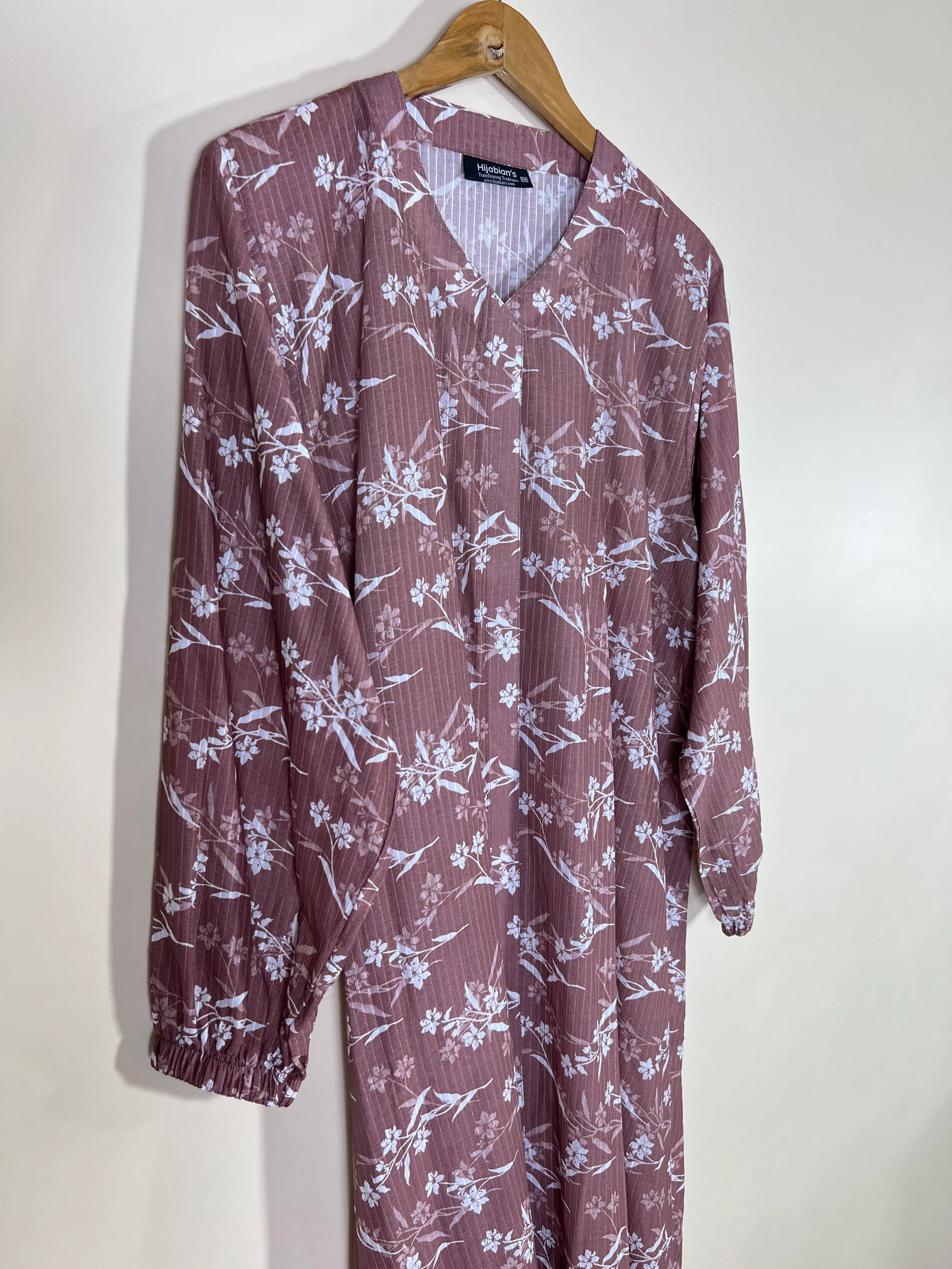 Dusty Mauve - Arabic Lawn Abaya HJ1627