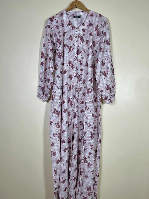Pearl White - Arabic Lawn Abaya HJ1628