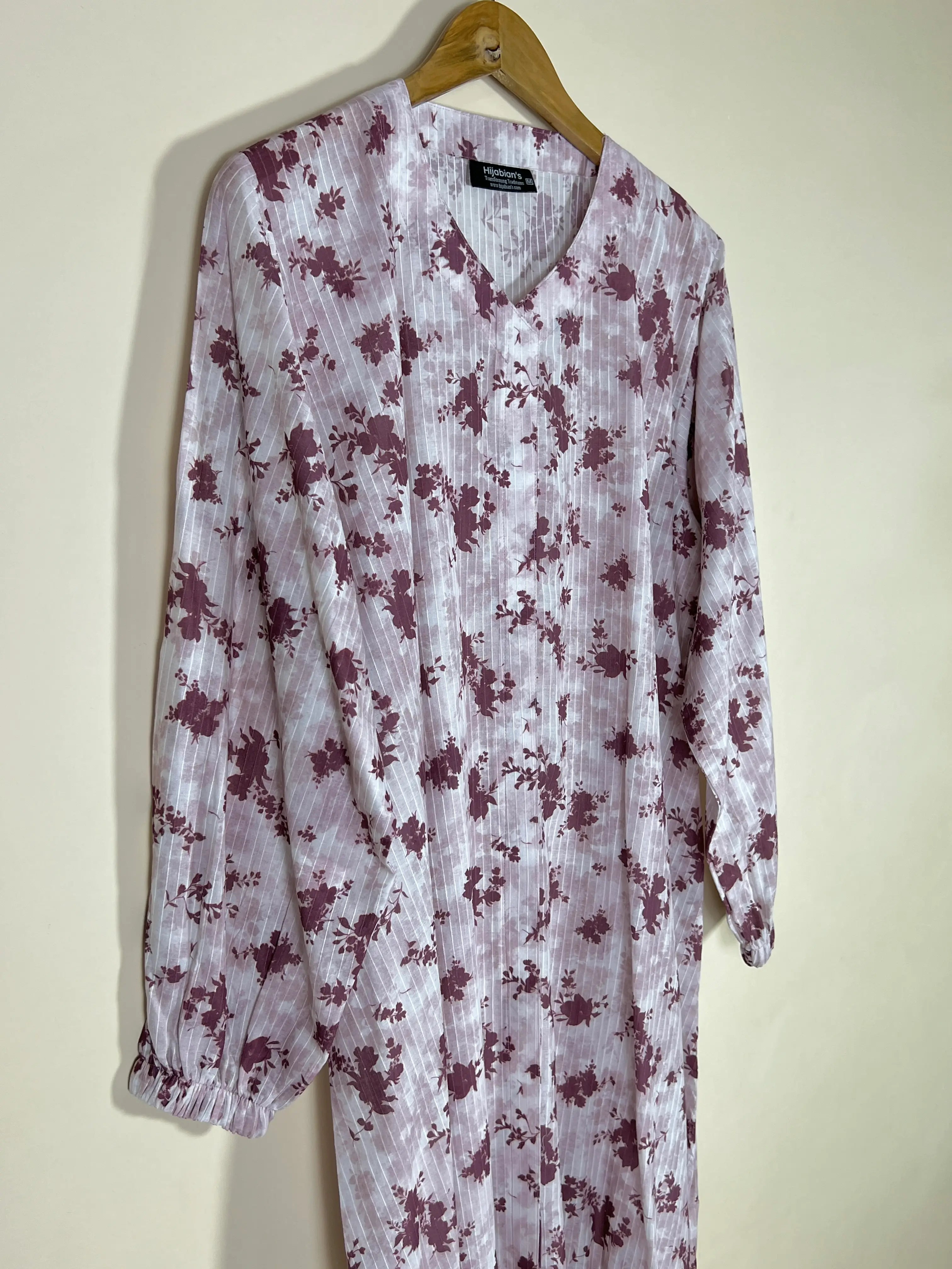 Pearl White - Arabic Lawn Abaya HJ1628
