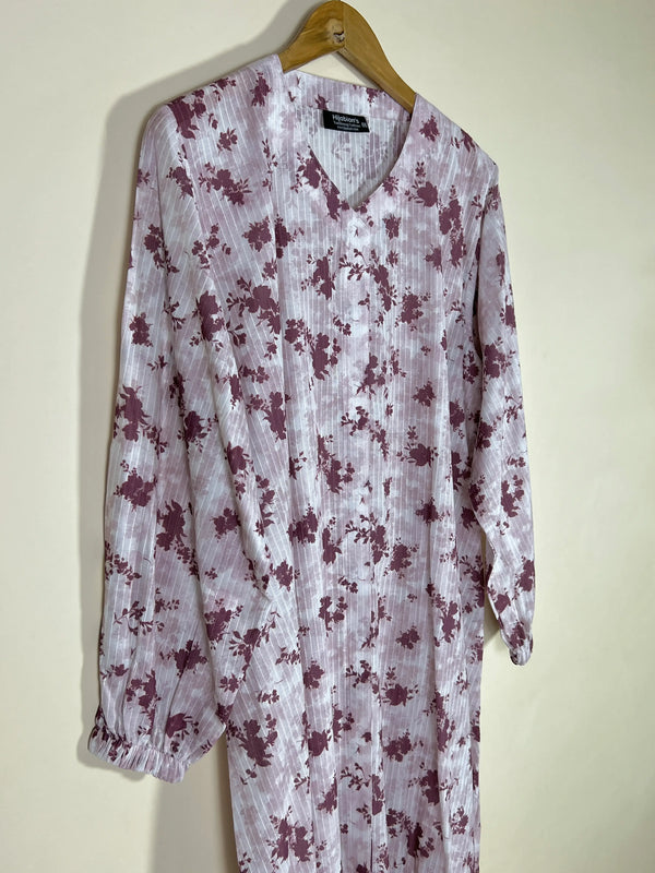 Pearl White - Arabic Lawn Abaya HJ1628