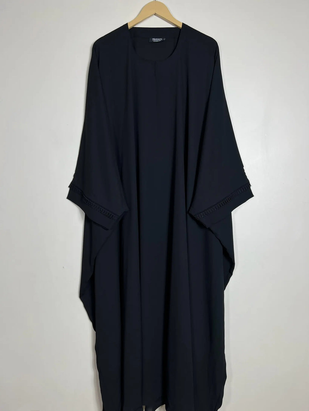 Black - Lace Sleeves Butterfly Abaya HJ0744