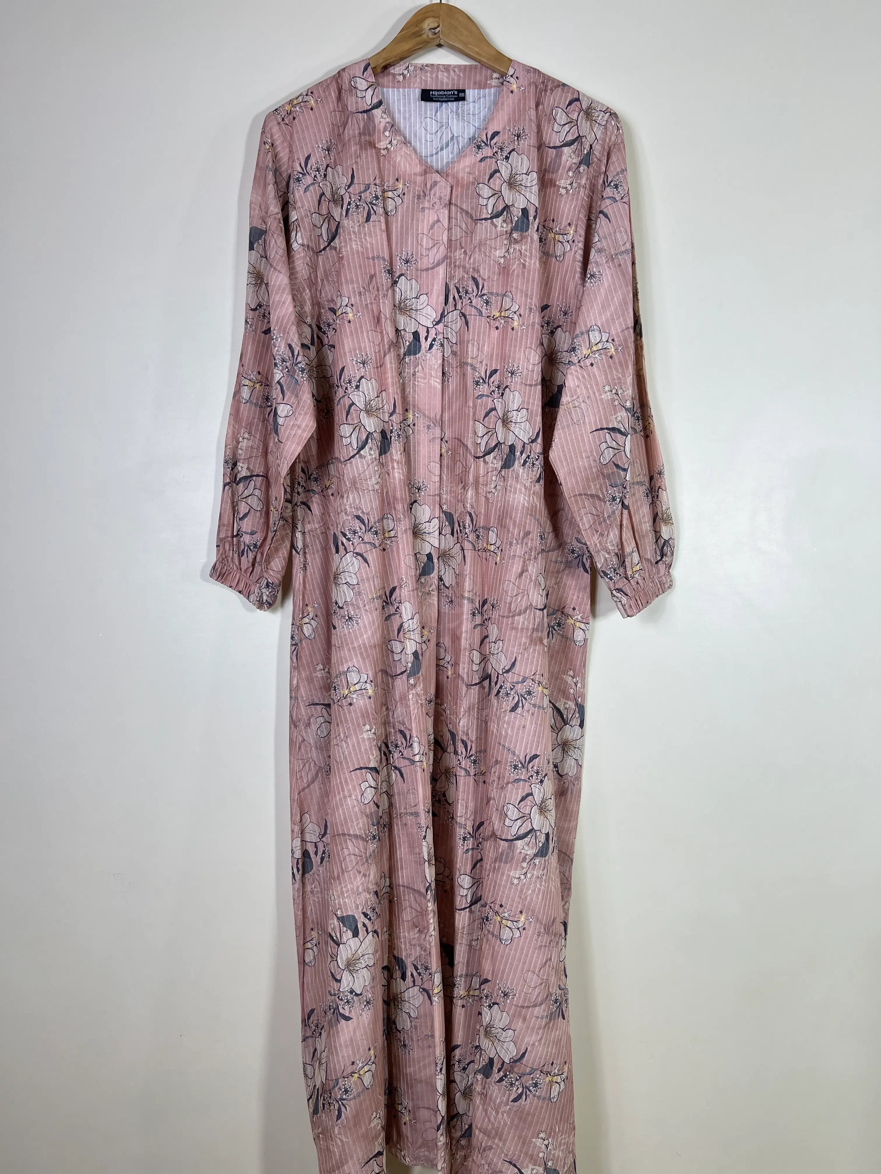 Dusty Rose - Arabic Lawn Abaya HJ1629 Secondary image