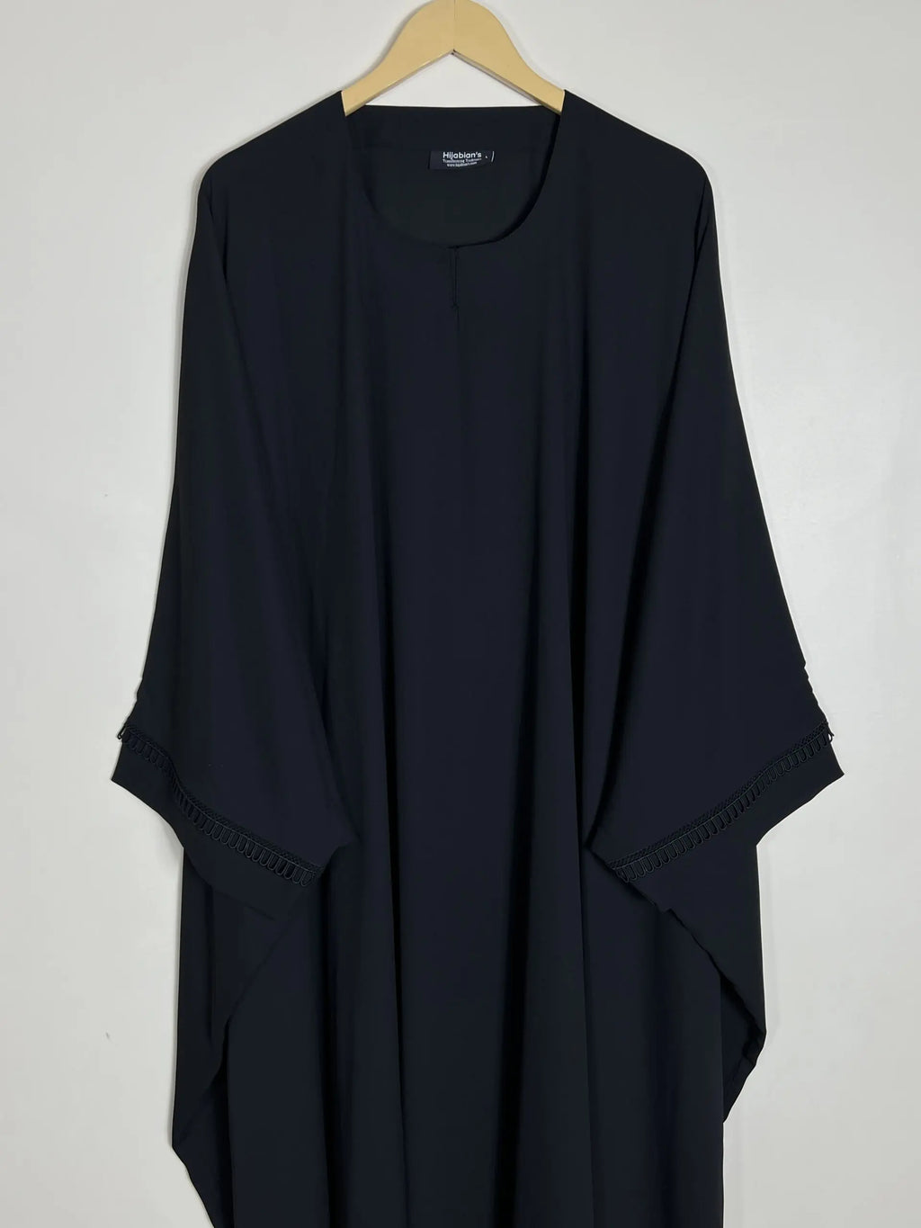 Black - Lace Sleeves Butterfly Abaya HJ0744