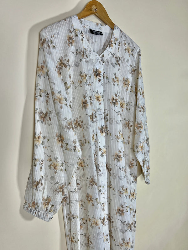 Vanilla Bloom - Arabic Lawn Abaya HJ1630