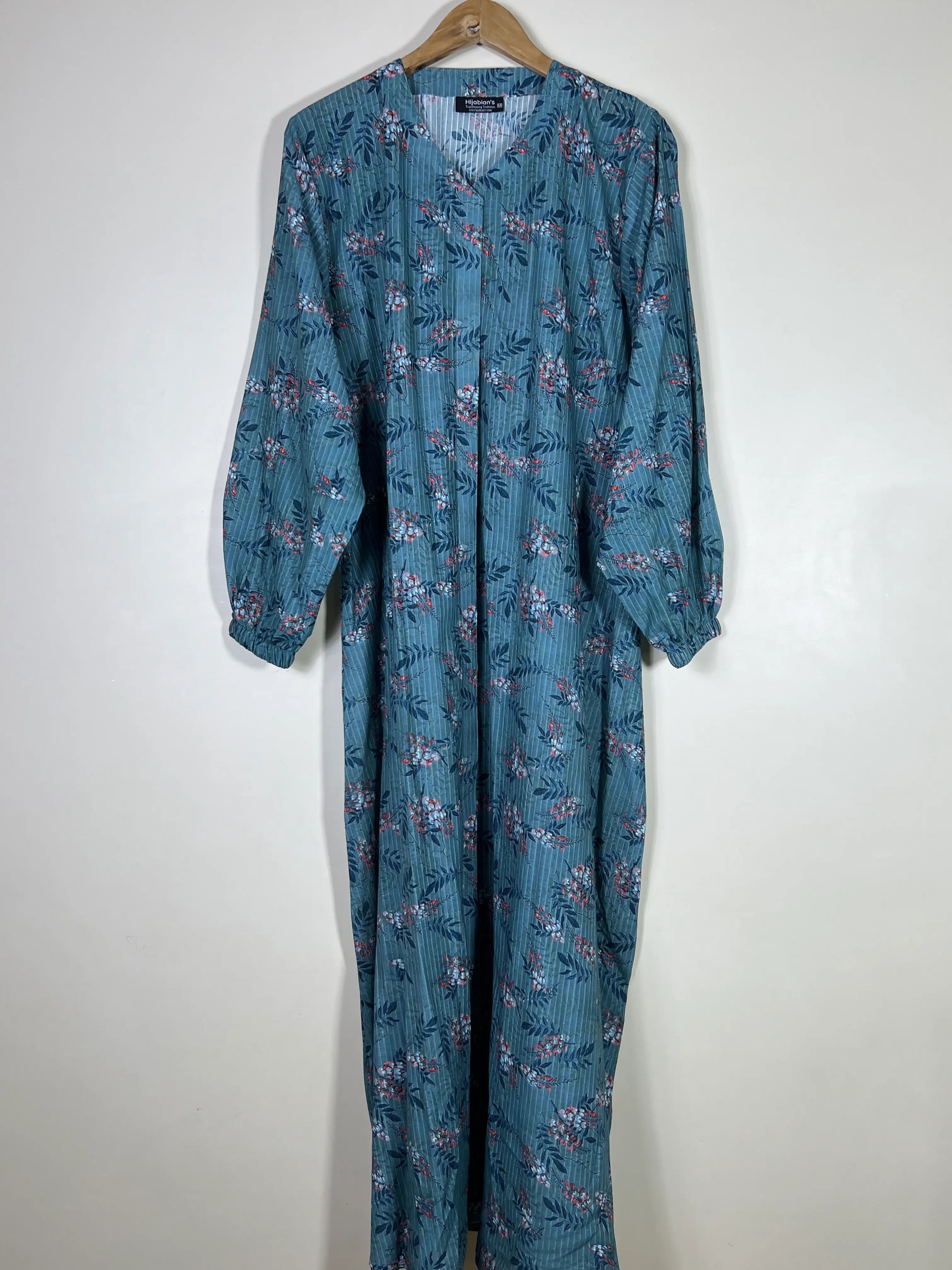 Teal Blue - Arabic Lawn Abaya HJ1632 Secondary image