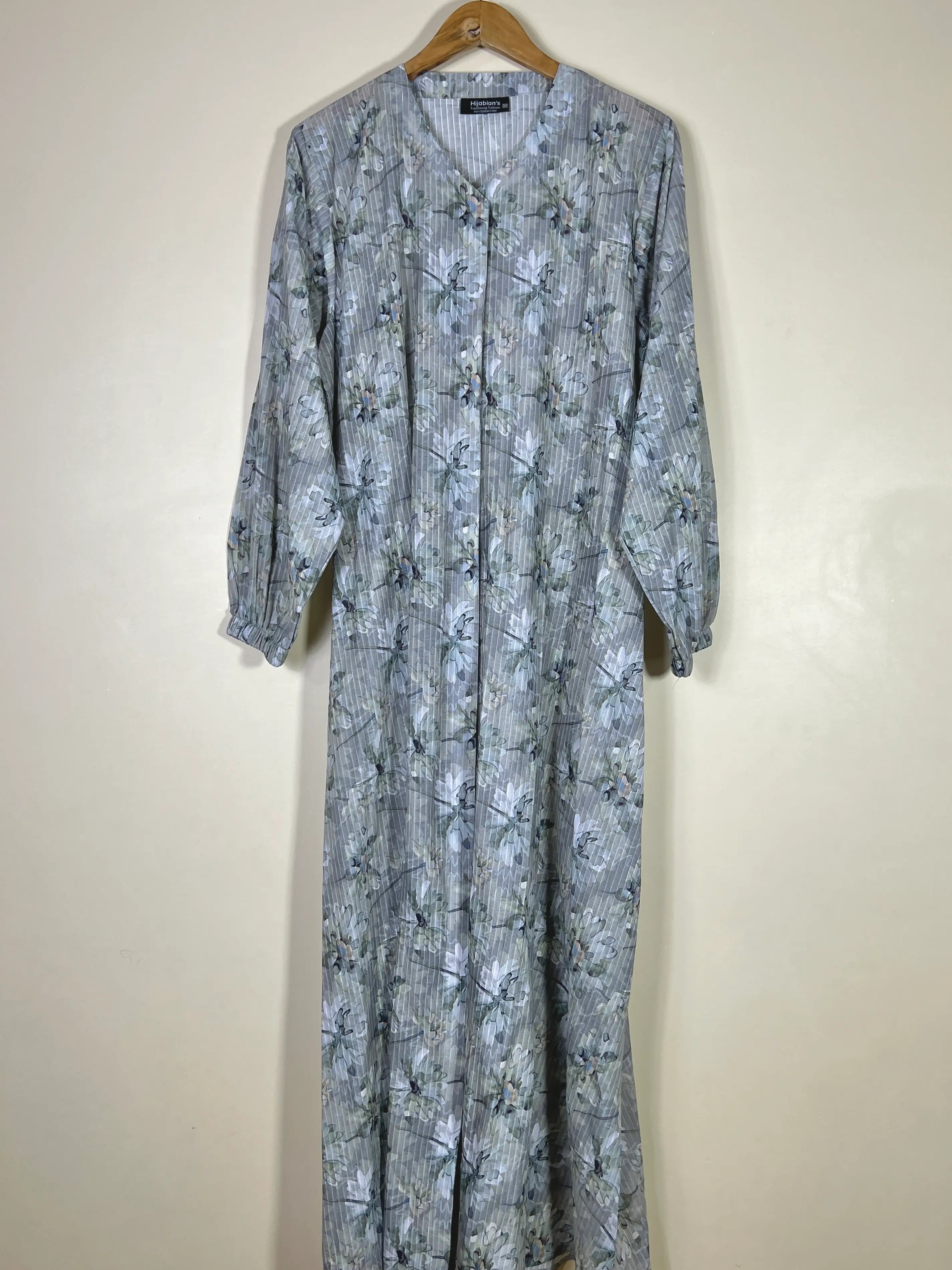 Ash Grey - Arabic Lawn Abaya HJ1633 Secondary image