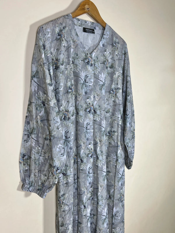 Ash Grey - Arabic Lawn Abaya HJ1633
