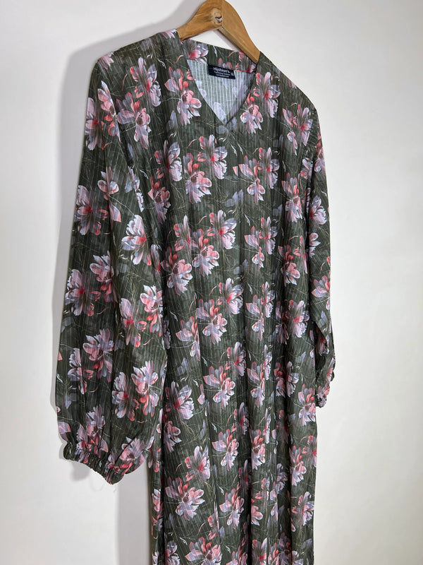 Forest Green - Arabic Lawn Abaya HJ1634