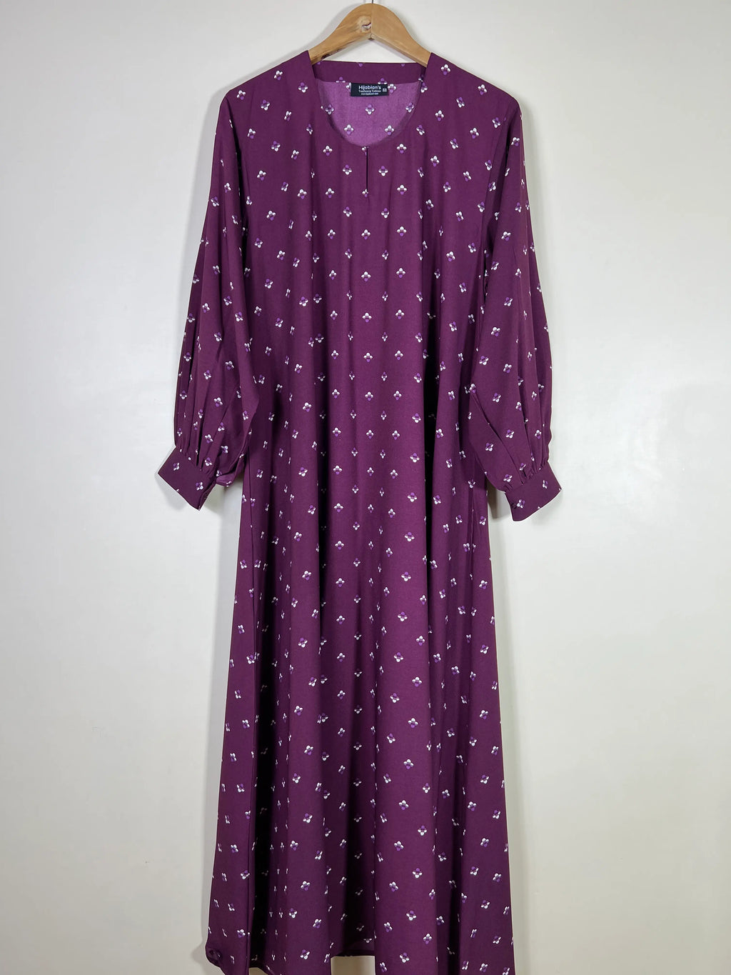 Plum - Floral Maxi Abaya HJ1608