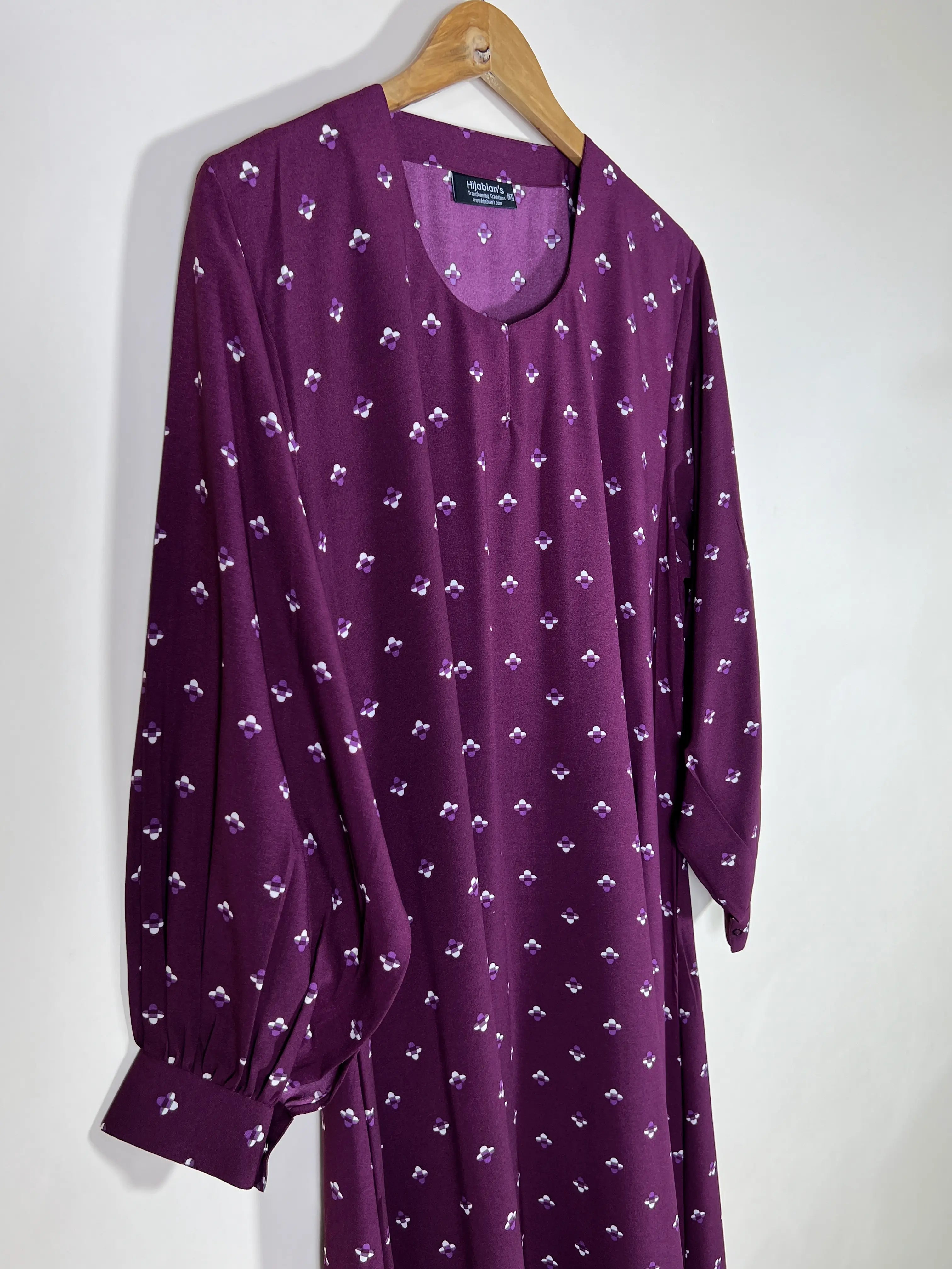 Plum - Floral Maxi Abaya HJ1608