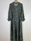 Olive Green - Floral Maxi Abaya HJ1610