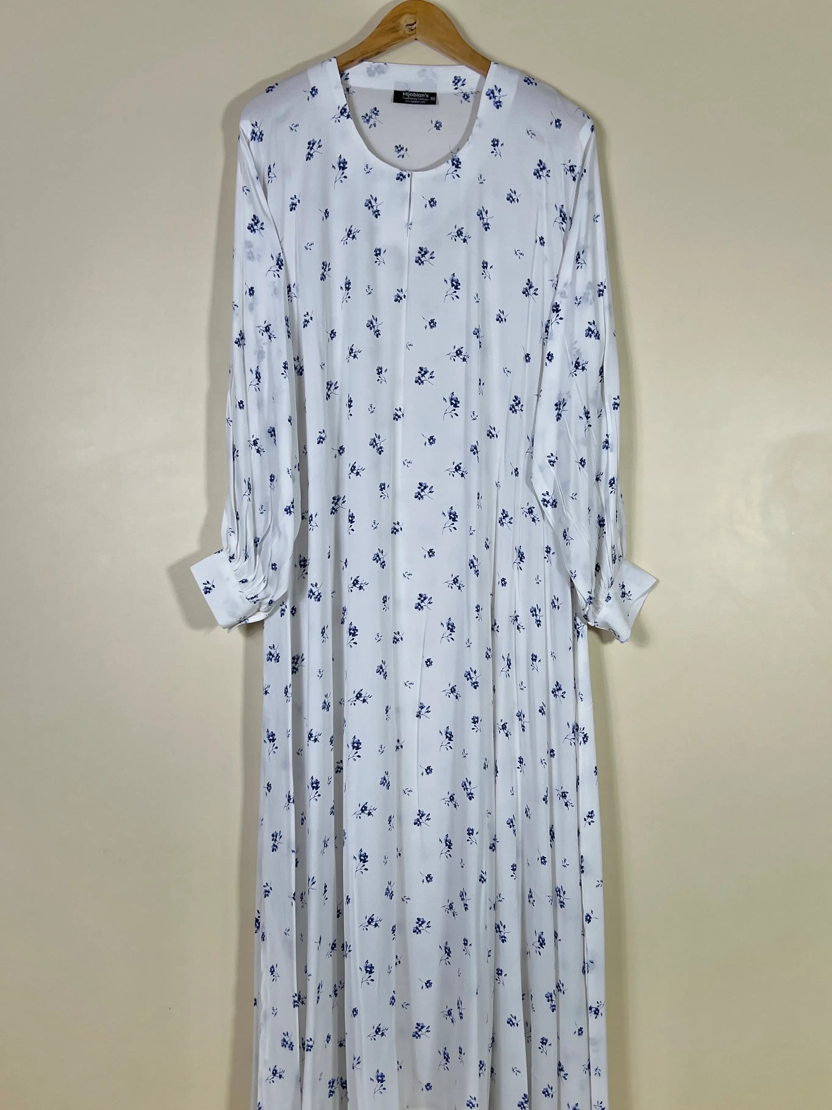 White - Floral Maxi Abaya HJ1616
