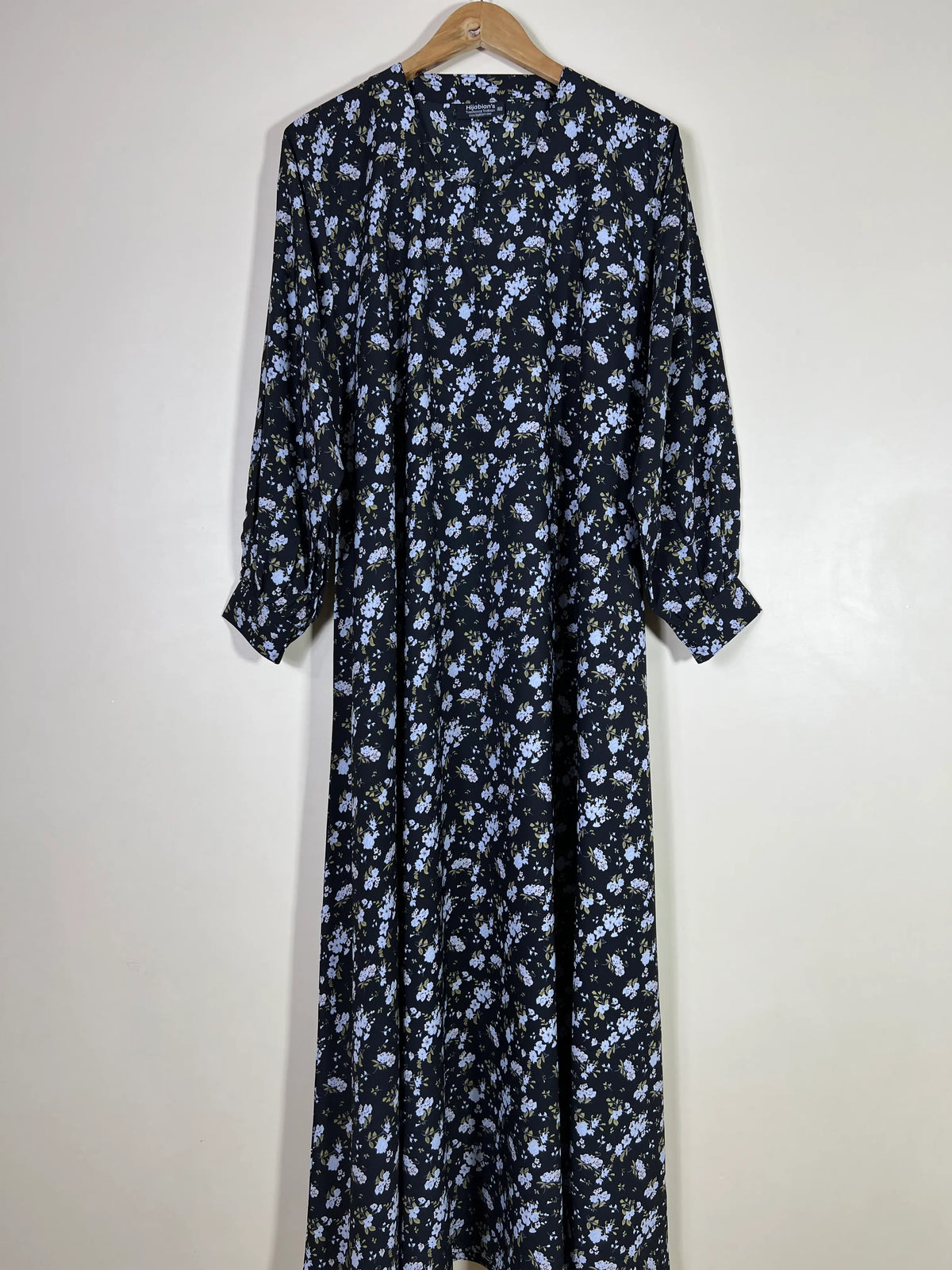 Black - Floral Maxi Abaya HJ1615 Main image