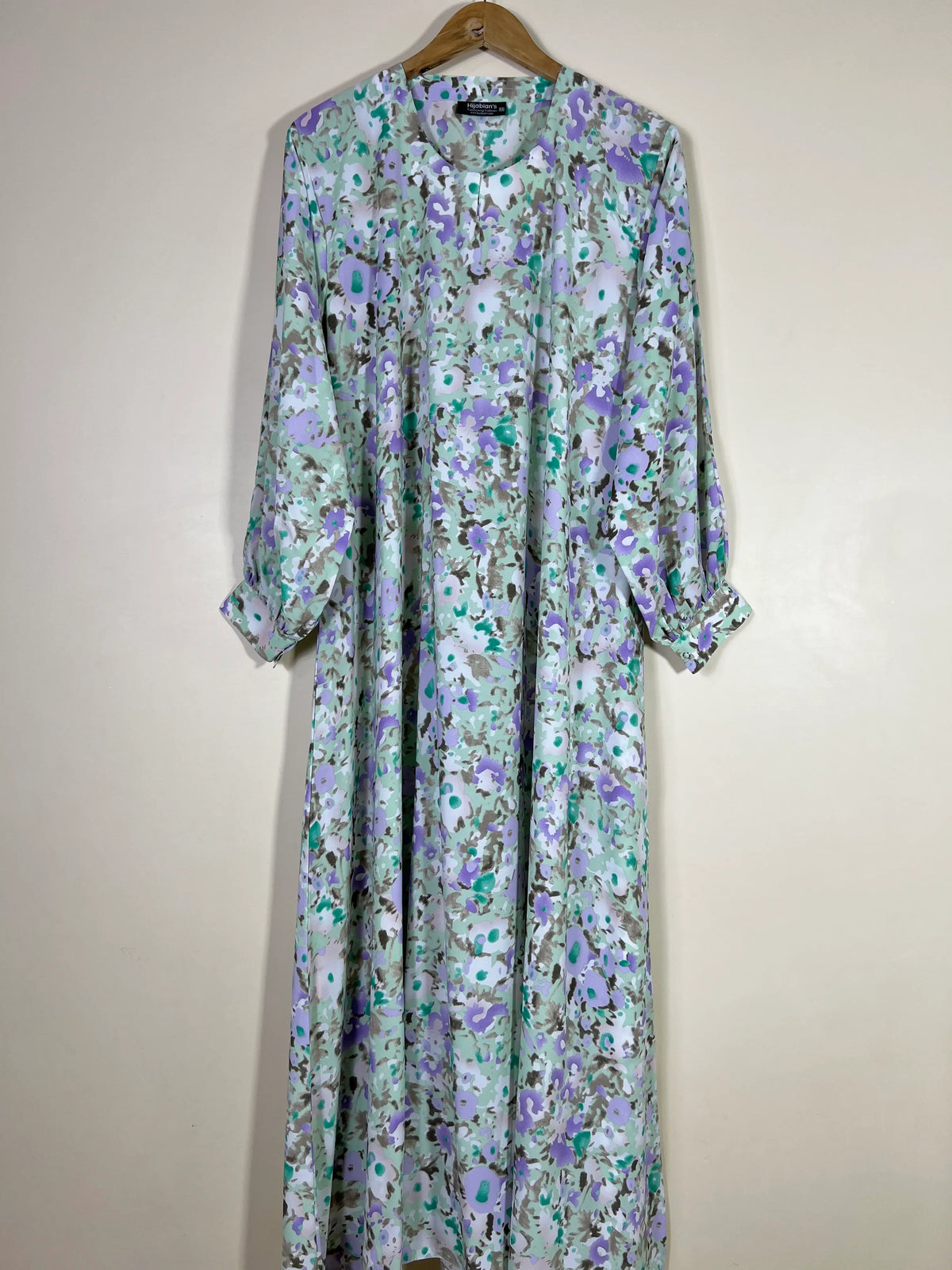 Mint Green - Floral Maxi Abaya HJ1611 Main image