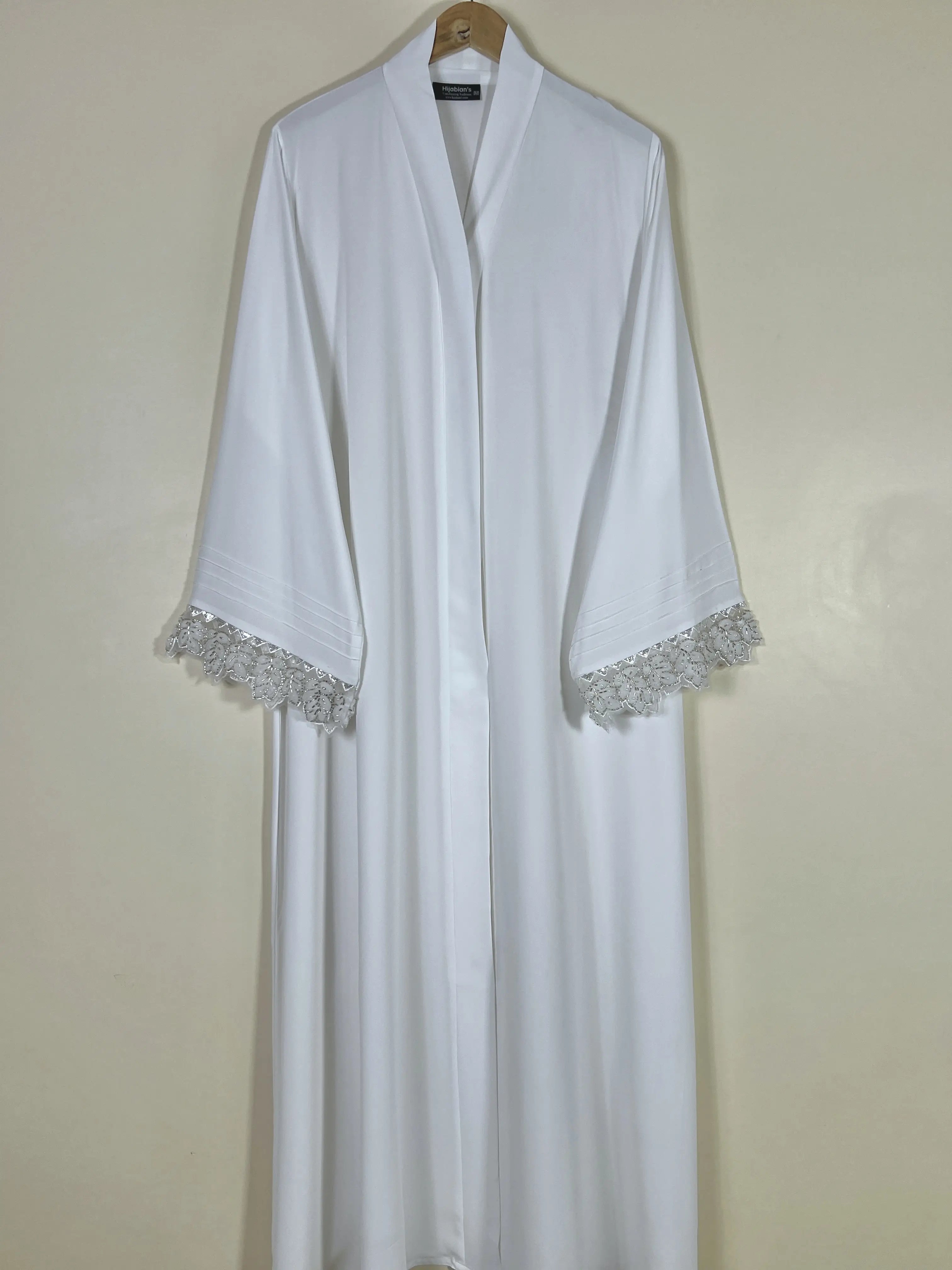 White - Elara Open Abaya HJ1639 Secondary image