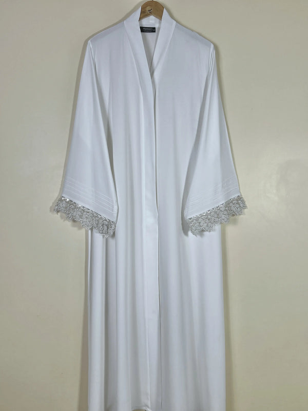 White - Elara Open Abaya HJ1639