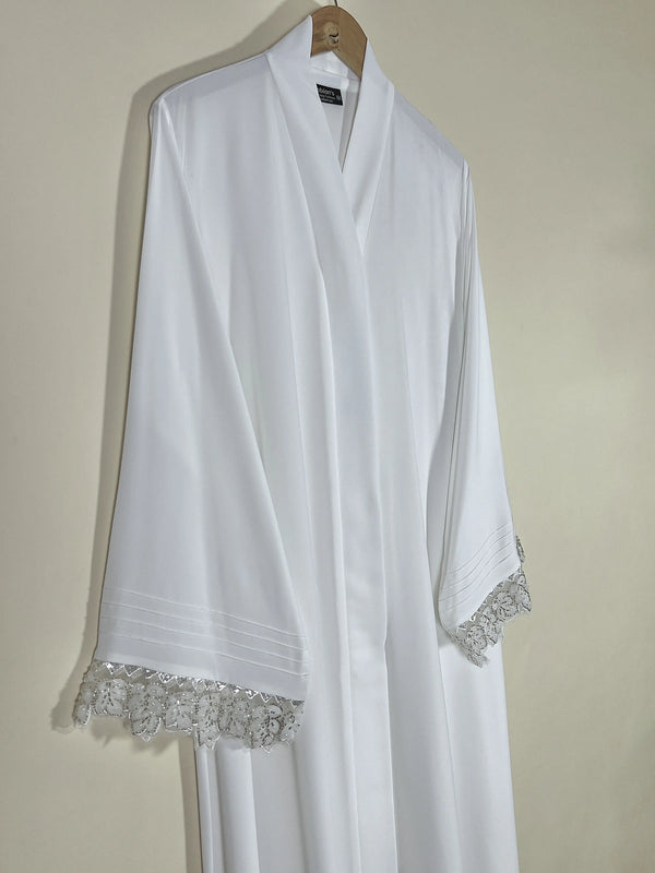 White - Elara Open Abaya HJ1639