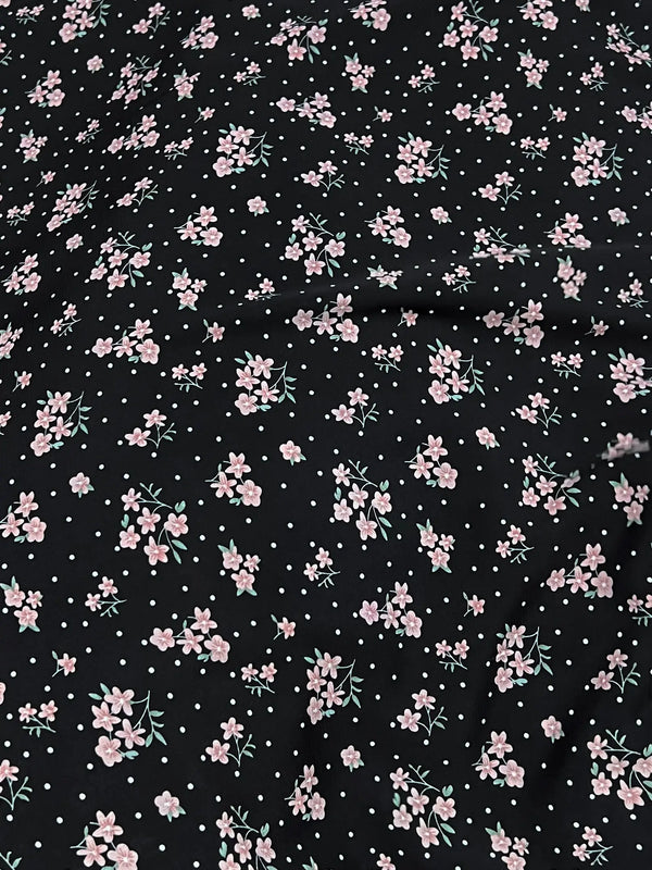 Black - Floral Front Open Chun Abaya HJ1658