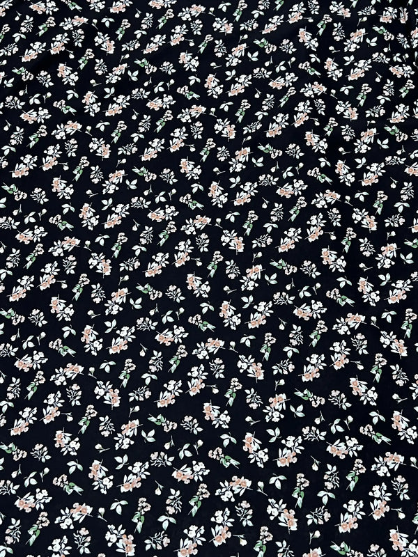 Black Floral Maxi Abaya - Noir Blossom HJ1655