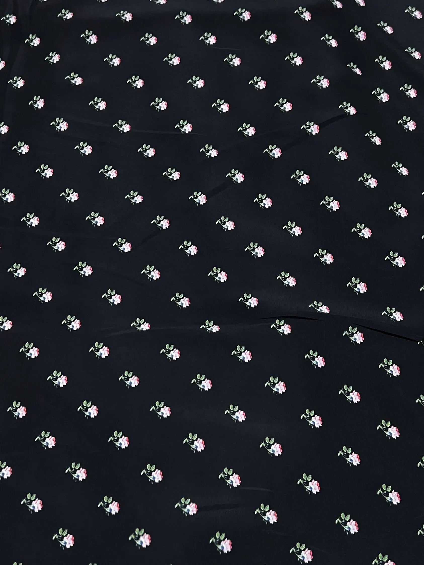Black Floral Maxi Abaya - Rosette Veil HJ1656