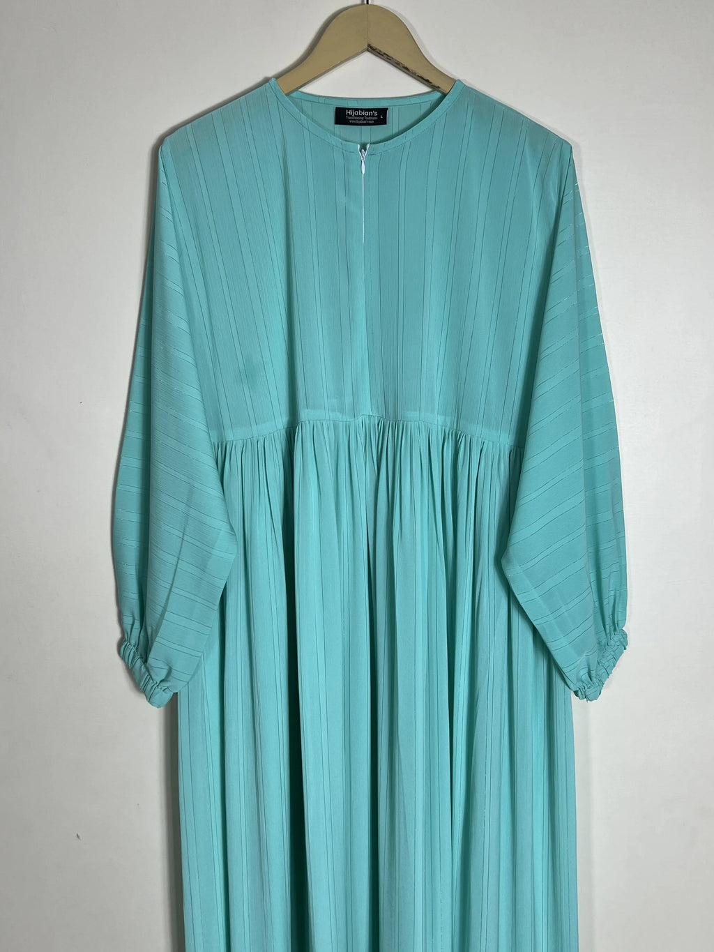 Turquoise - Elegant Zip Front Chun Abaya HJ1473