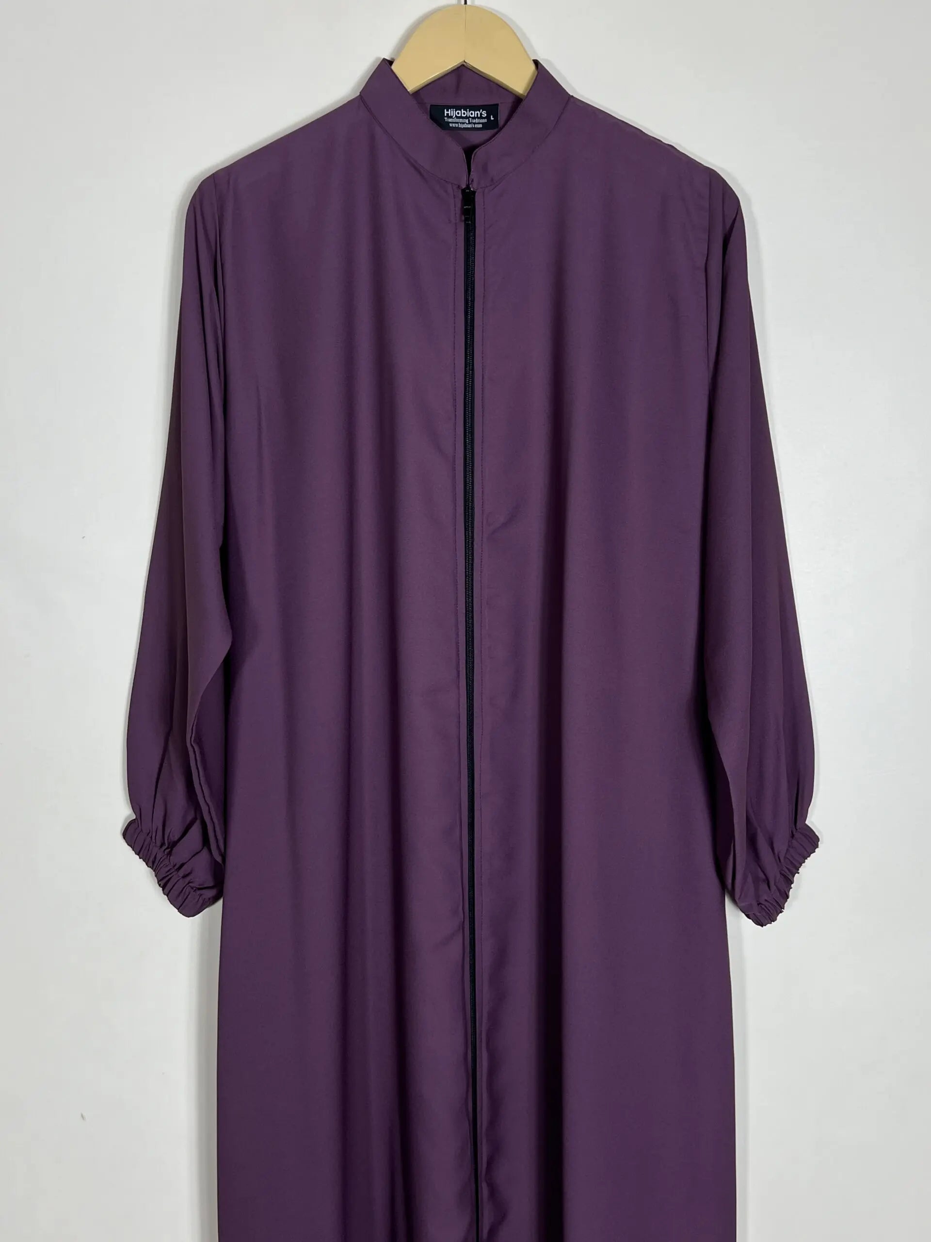 Purple - Zipper with Collar Abaya HJ0782 Secondary image