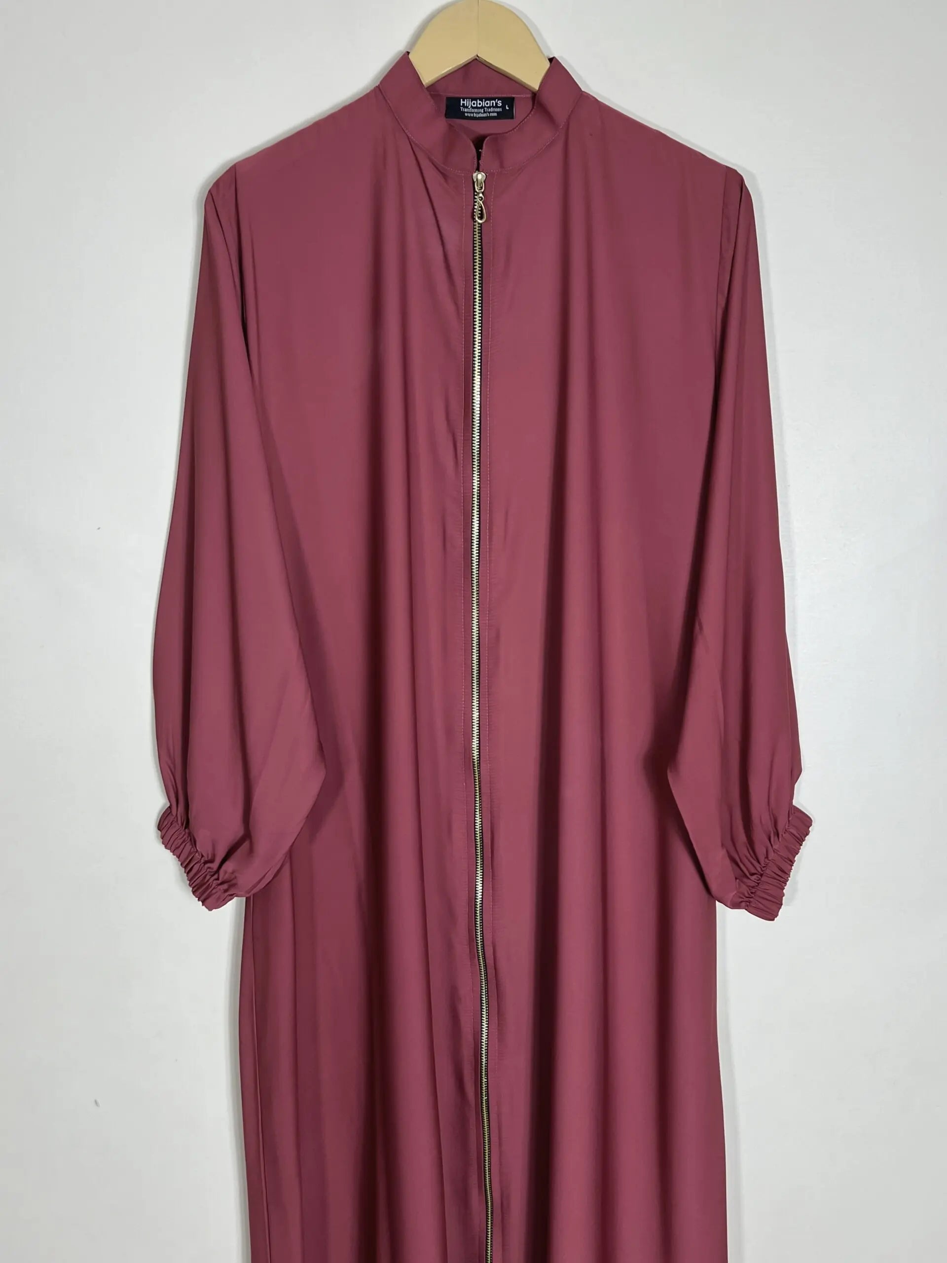 Crimson - Collar Style Zipper Abaya HJ0780 Secondary image