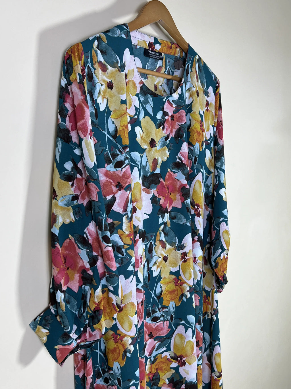 Teal Green - Floral Maxi Abaya HJ1659