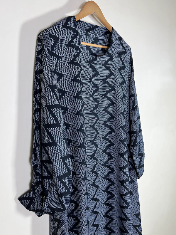 Slate Grey - Printed Maxi Abaya HJ1660