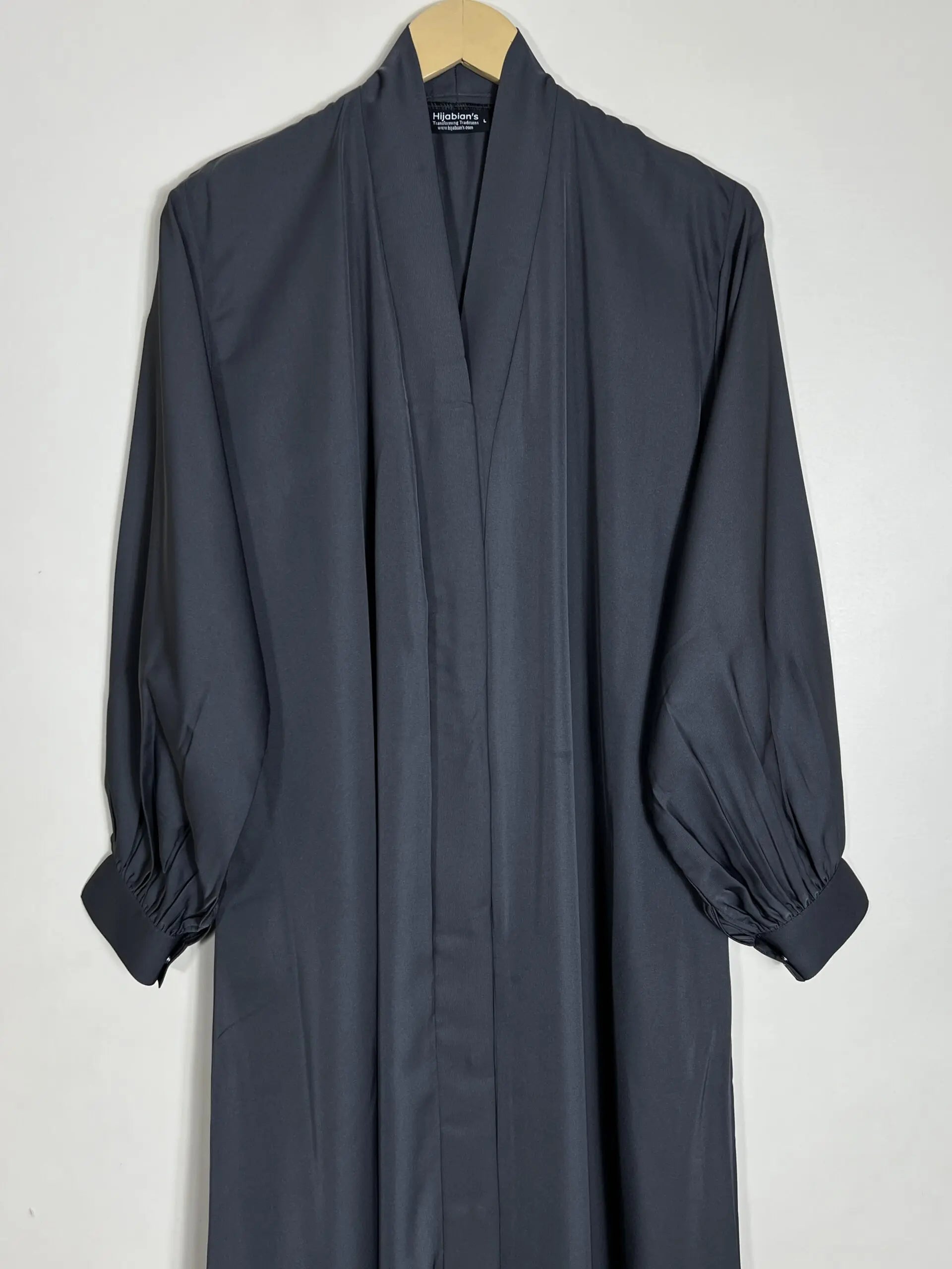 Grey - Front Open Abaya HJ0774
