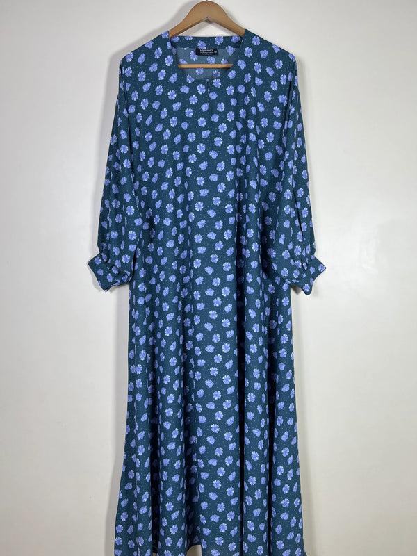 Deep Teal - Floral Maxi Abaya HJ1661
