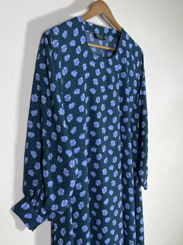 Deep Teal - Floral Maxi Abaya HJ1661