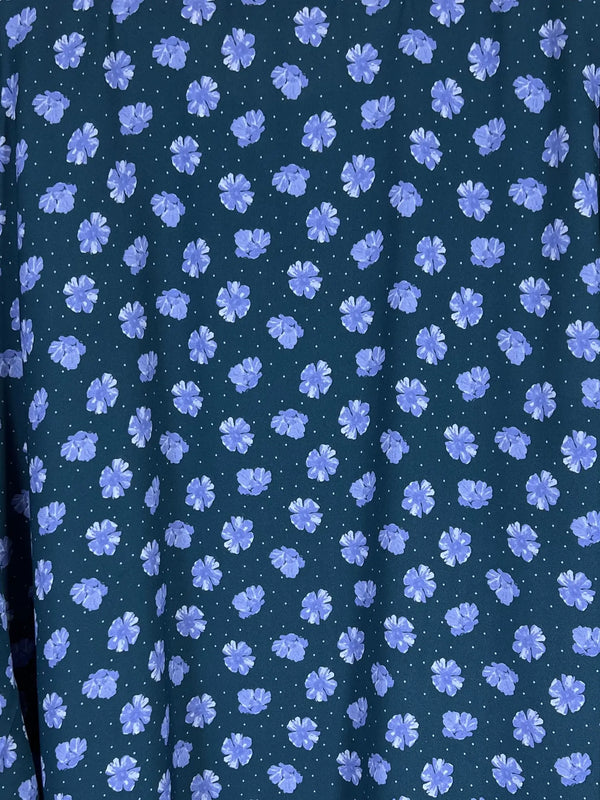 Deep Teal - Floral Maxi Abaya HJ1661