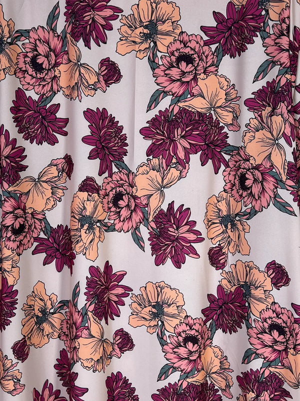 Dusty Rose - Floral Maxi Abaya HJ1662
