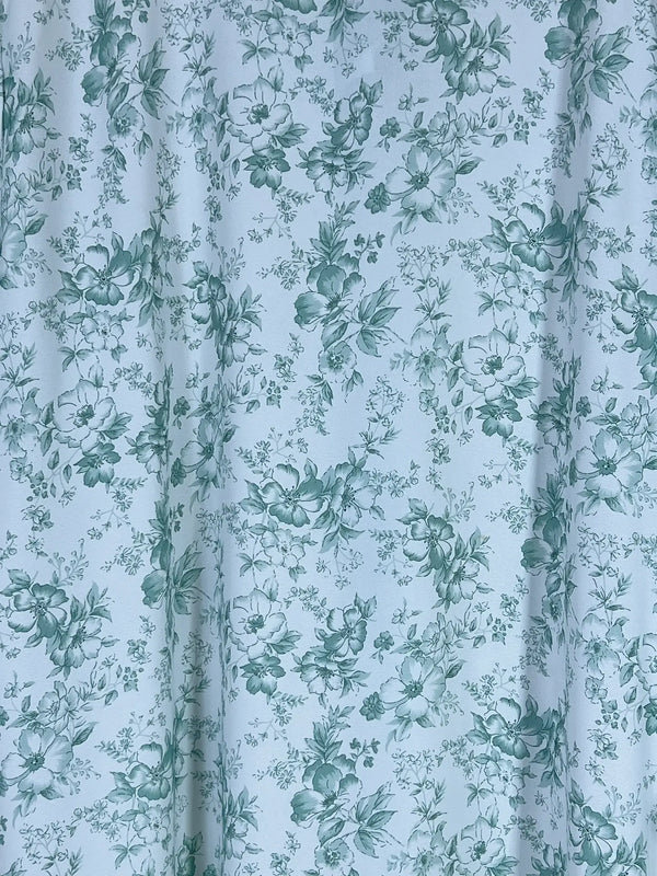 Mint White - Floral Maxi Abaya HJ1664