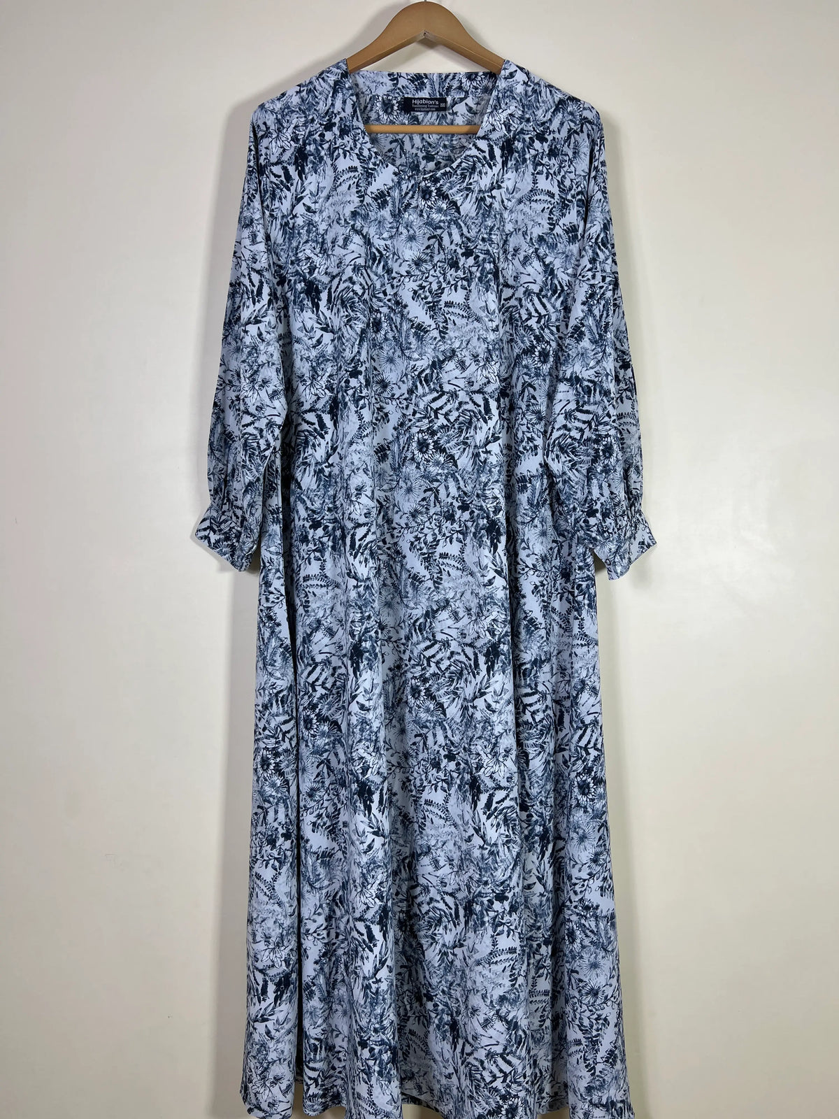 Steel Blue - Printed Maxi Abaya HJ1665 Main image