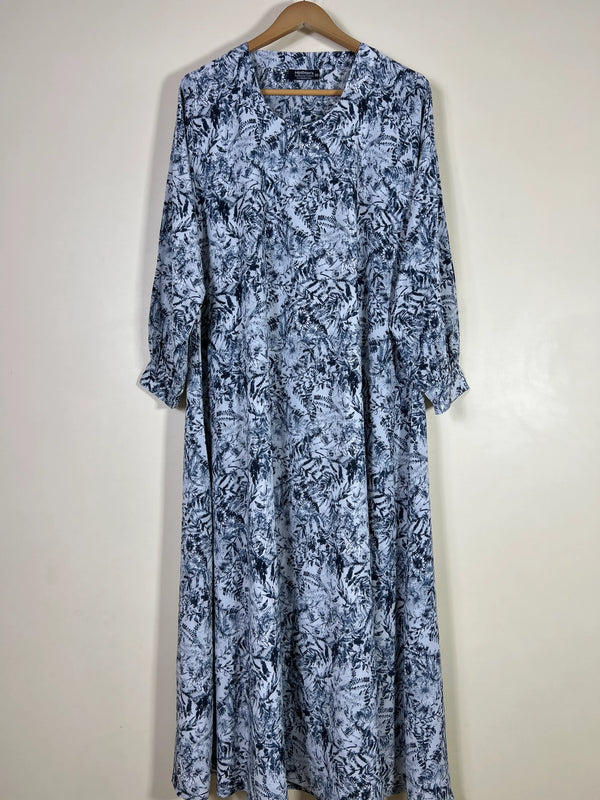 Steel Blue - Printed Maxi Abaya HJ1665