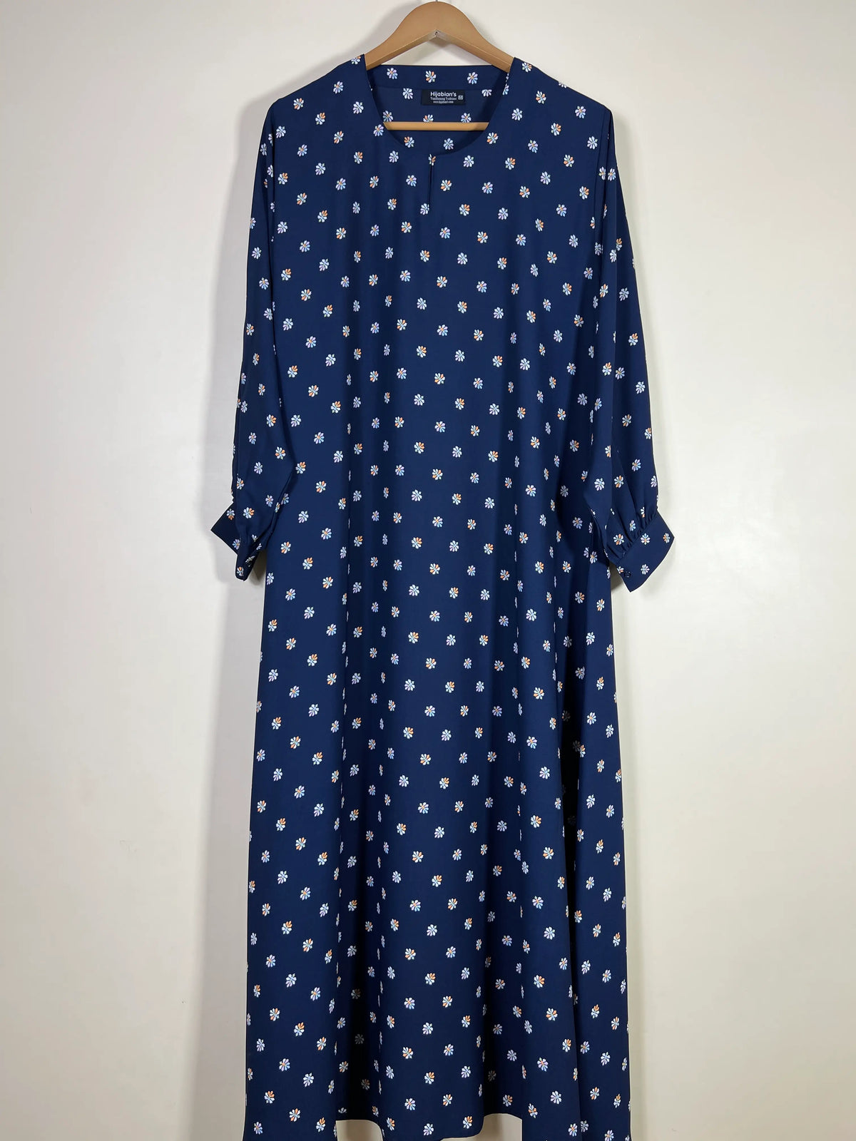 Navy Blue - Floral Maxi Abaya HJ1667 Main image