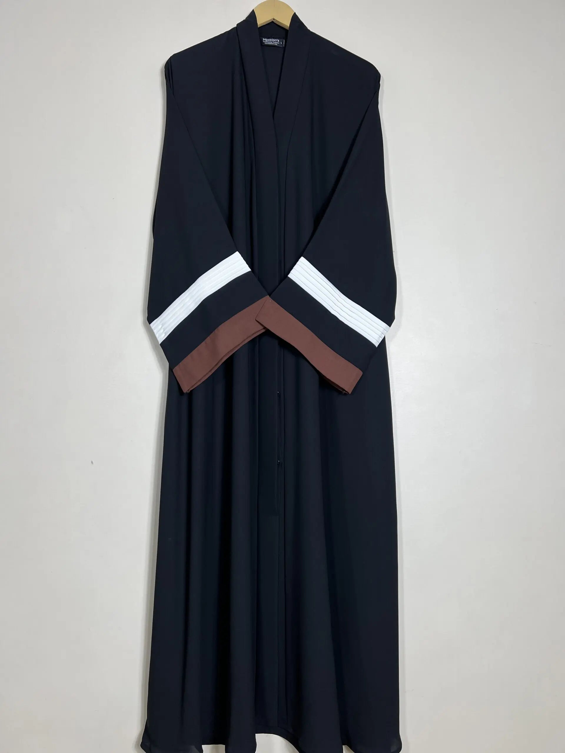 Russet - White Pleated Modest Abaya HJ0791