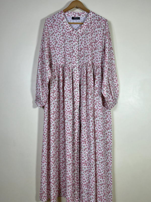 Blush - Floral Front Open Chun Abaya HJ1669